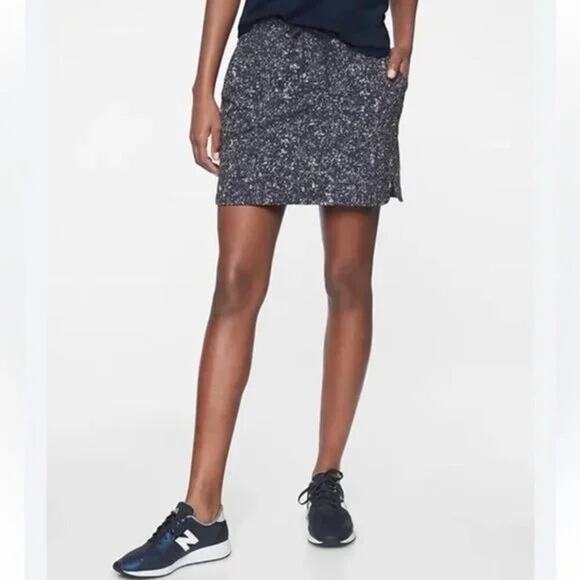 Athleta Midtown Blue Speckled Tennis Pickleball Sporty Mini Skort SZ 10 - Picture 1 of 10